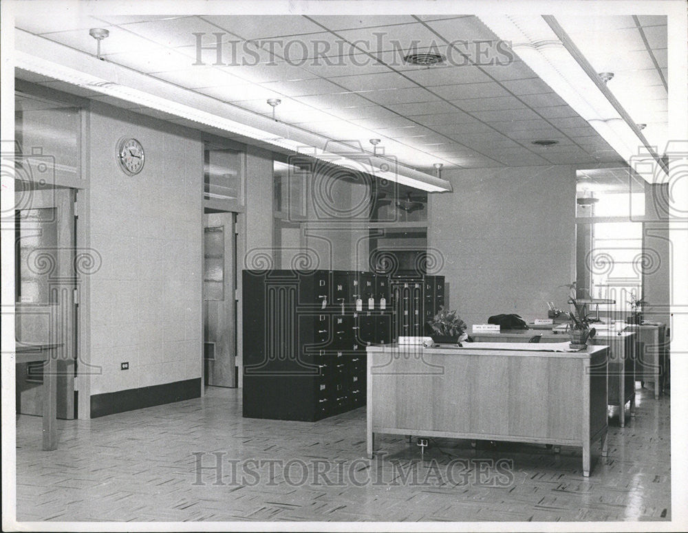 1959 Press Photo Main office area Pinellas School - Historic Images