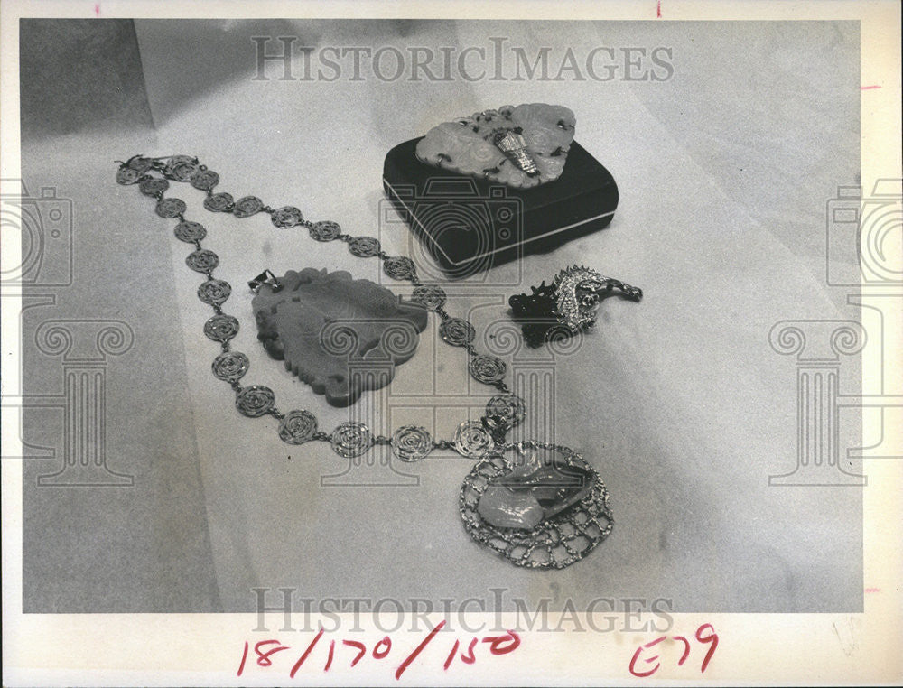 1973 Press Photo Jade jewelry pieces - Historic Images