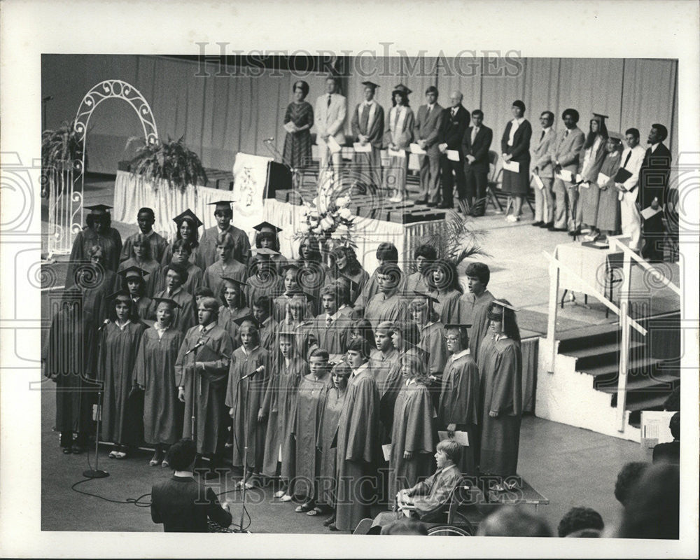 1982 Press Photo Pinellas Park High School Graduation Program - Historic Images