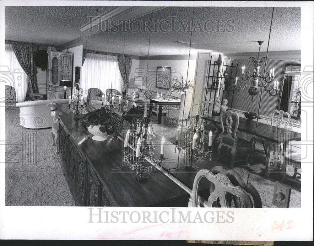 1969 Press Photo French Wing Chair Queen Anne Jungle Safari Zebra Plexiglass - Historic Images