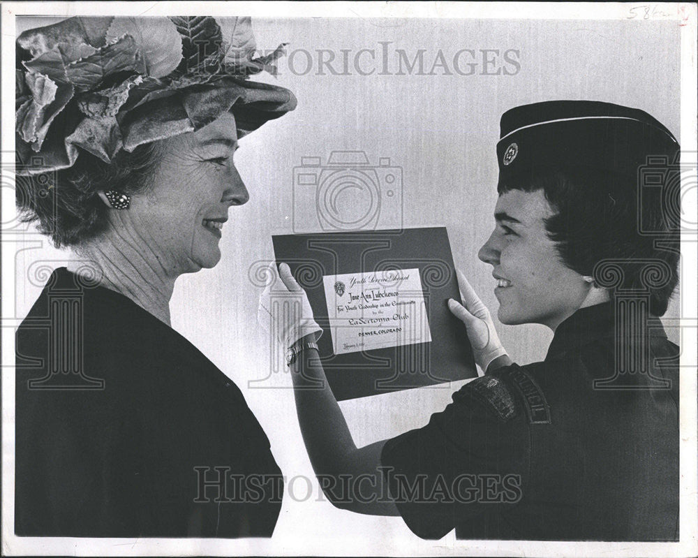 1964 Press Photo Jane Lubchenco Mile Hi La Sertoma Youth Service Award - Historic Images