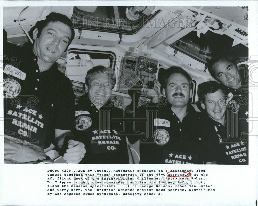 1984 Press Photo Astronauts Space Shuttle Challenger - Historic Images