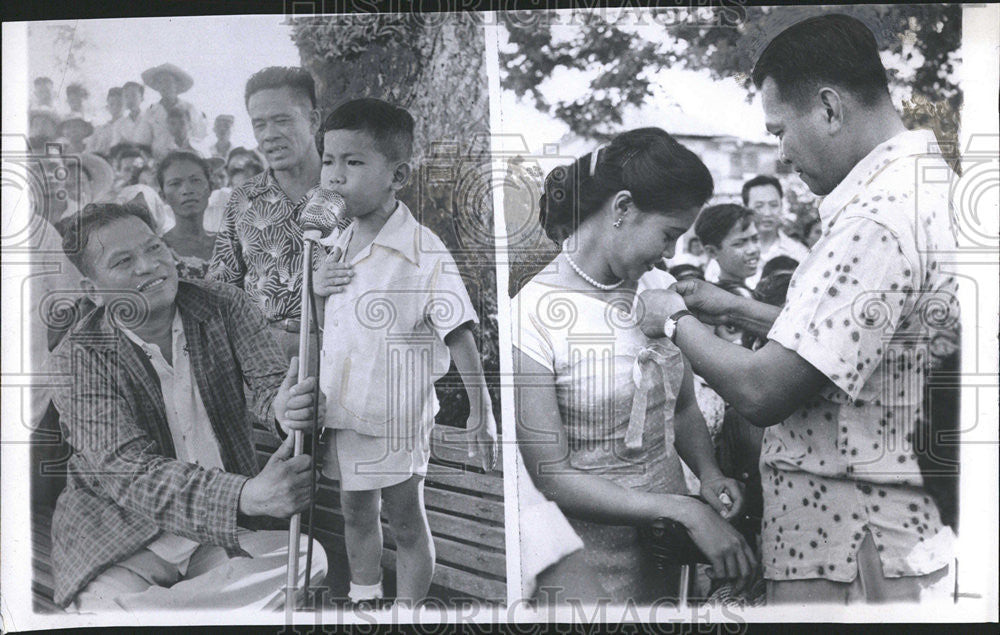 1953 Press Photo Philippines Presidential Campaign Candidates Quirino Magsaysay - Historic Images