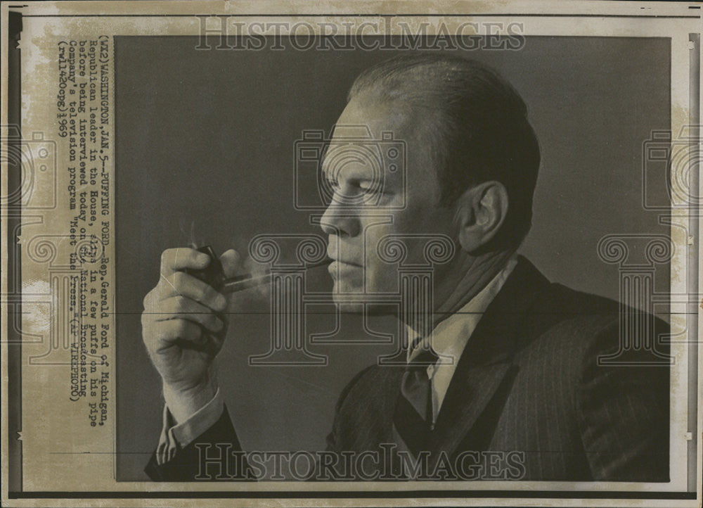 1969 Press Photo Gerald Ford Michigan House Republican Leader Meet The Press - Historic Images