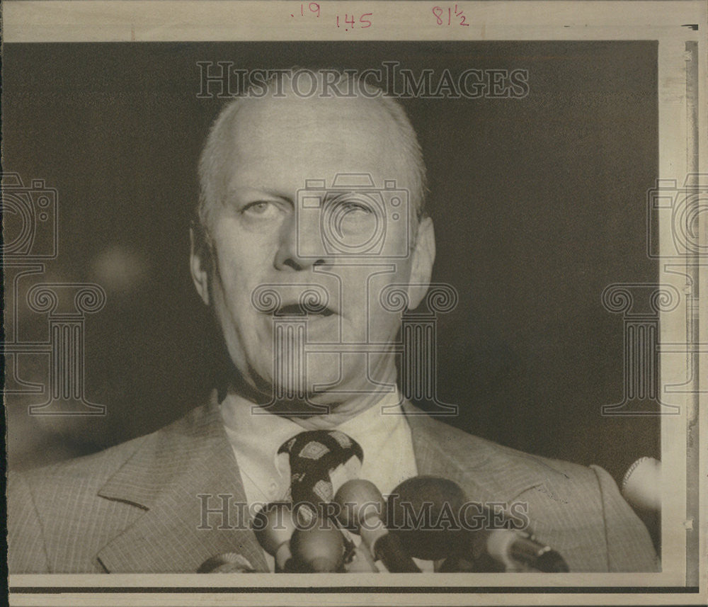 1974 Press Photo Gerald Rudolph Jerry Ford U.S. President - Historic Images