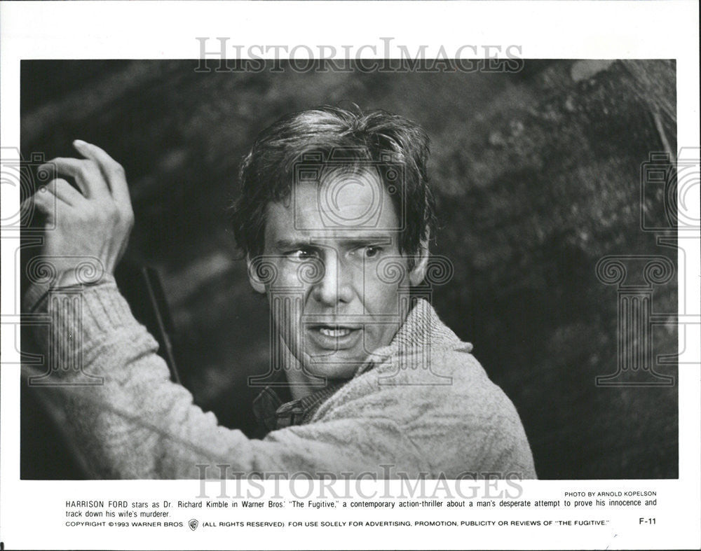 1993 Press Photo Harrison Ford American Film Actor Producer Solo Performer - Historic Images