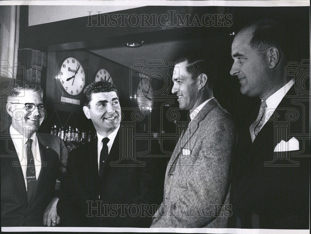 1961 Press Photo Clock Dedication Ceremony Celebrators Singing - Historic Images