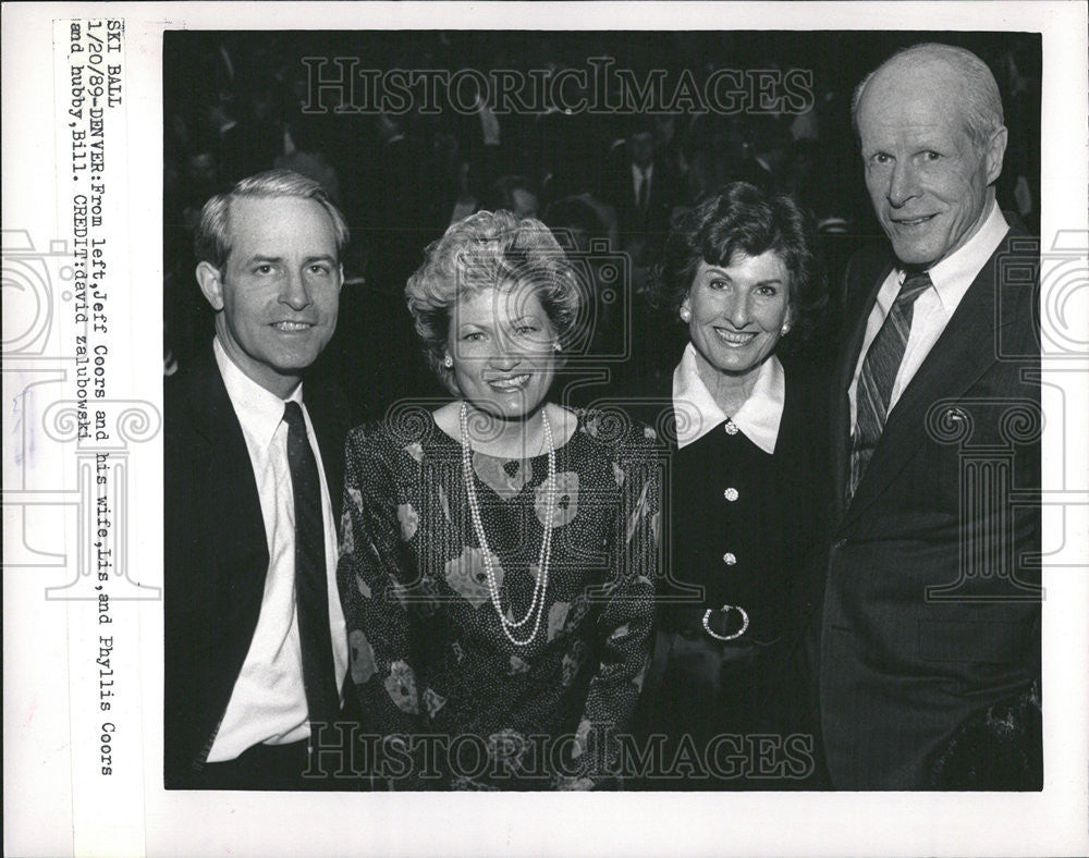 1989 Press Photo Jeff Coors wife Lis Phyllis Hubby Bill - Historic Images