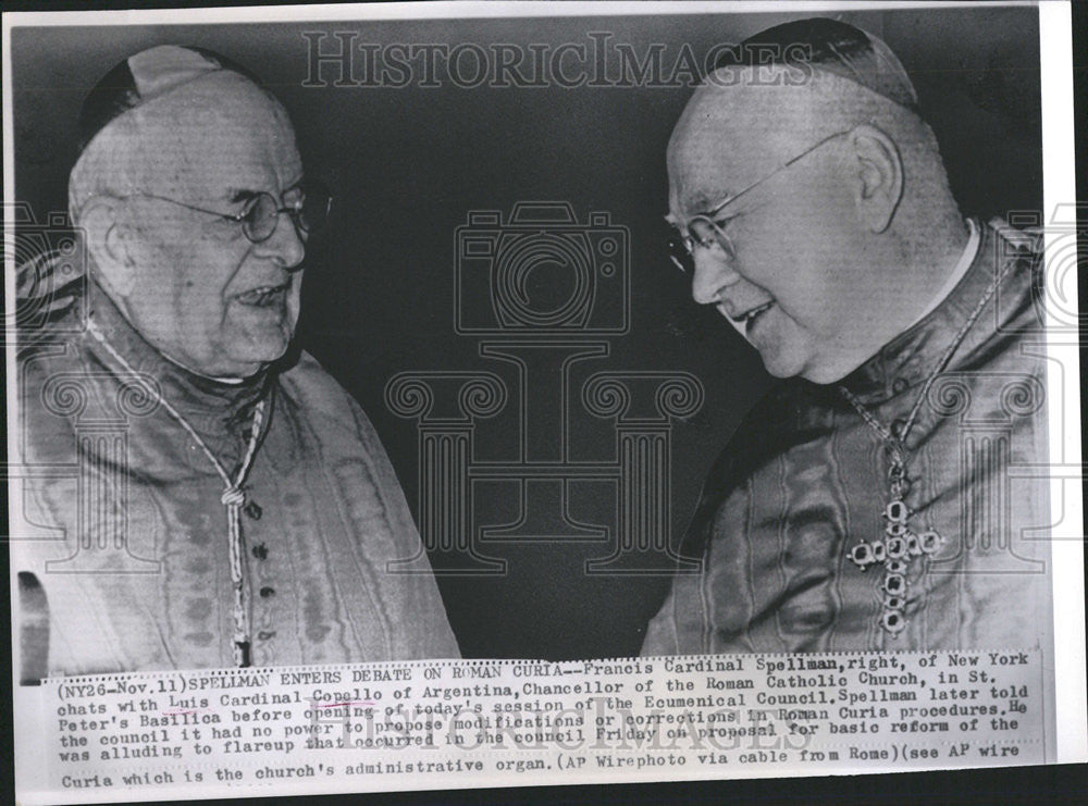 1963 Press Photo Francis Cardinal Spell Man New York Luis Cardinal  Argentina - Historic Images