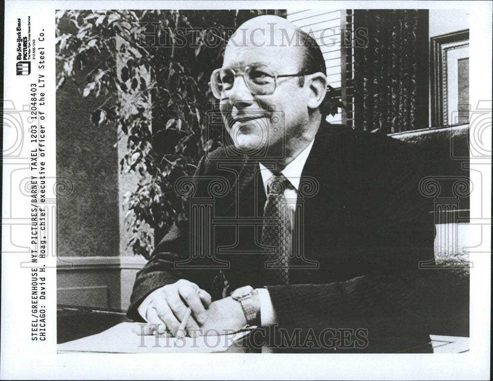 1988 Press Photo David Hoag chief executive officer LTV Steel Company - Historic Images