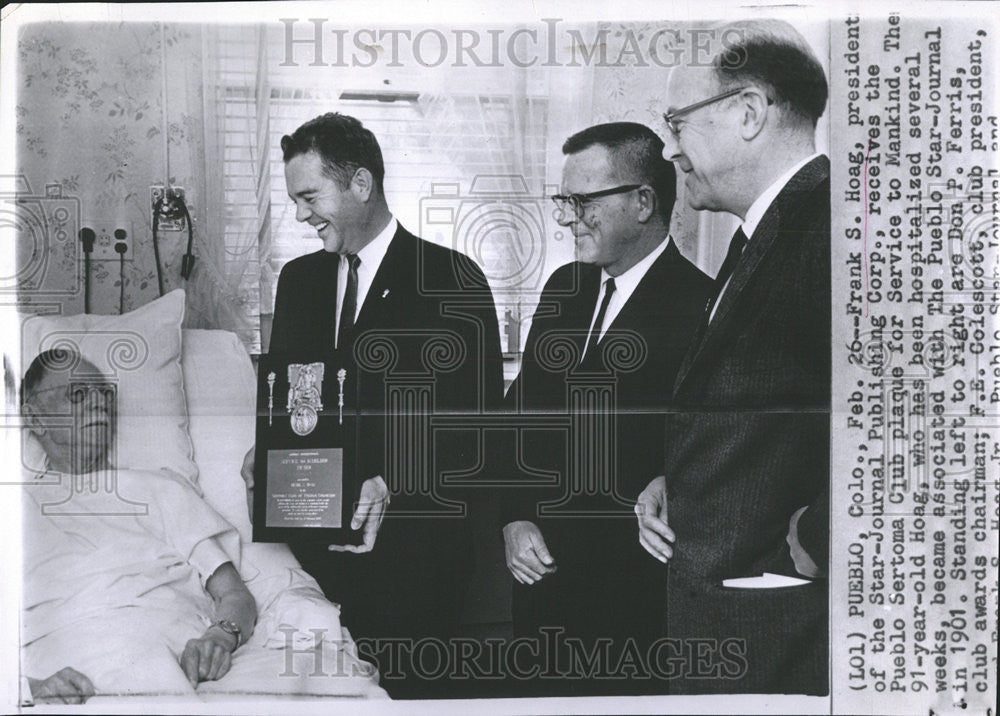 1963 Press Photo Frank S. Hoag,  Don P. Ferris, F. E. Colescott, Frank Hoag Jr. - Historic Images