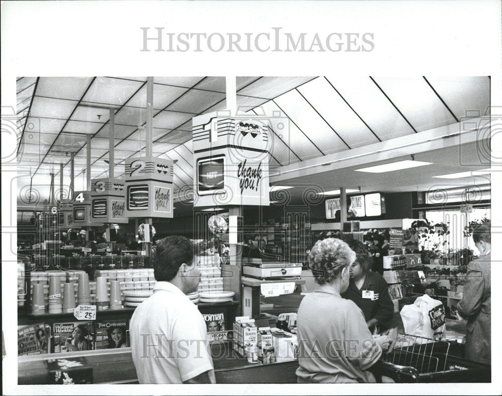1990 Press Photo Supermarket New Technology - Historic Images