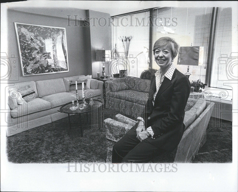 1976 Press Photo Kay Warner Interior Designer Apartment Interior Design - Historic Images