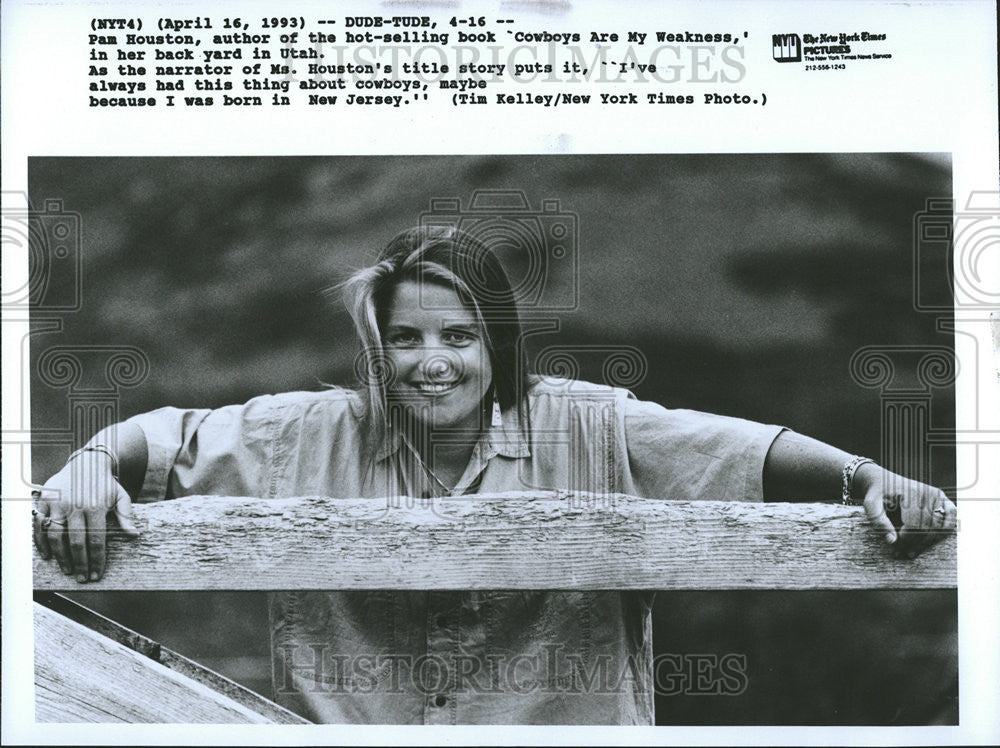 1993 Press Photo Pam Houston Cowboys Are My Weakness Author - Historic Images