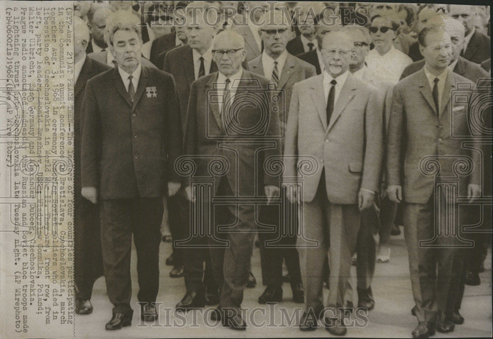 1968 Press Photo Communist Summit Conference Bratislava Czechoslovakia World War - Historic Images