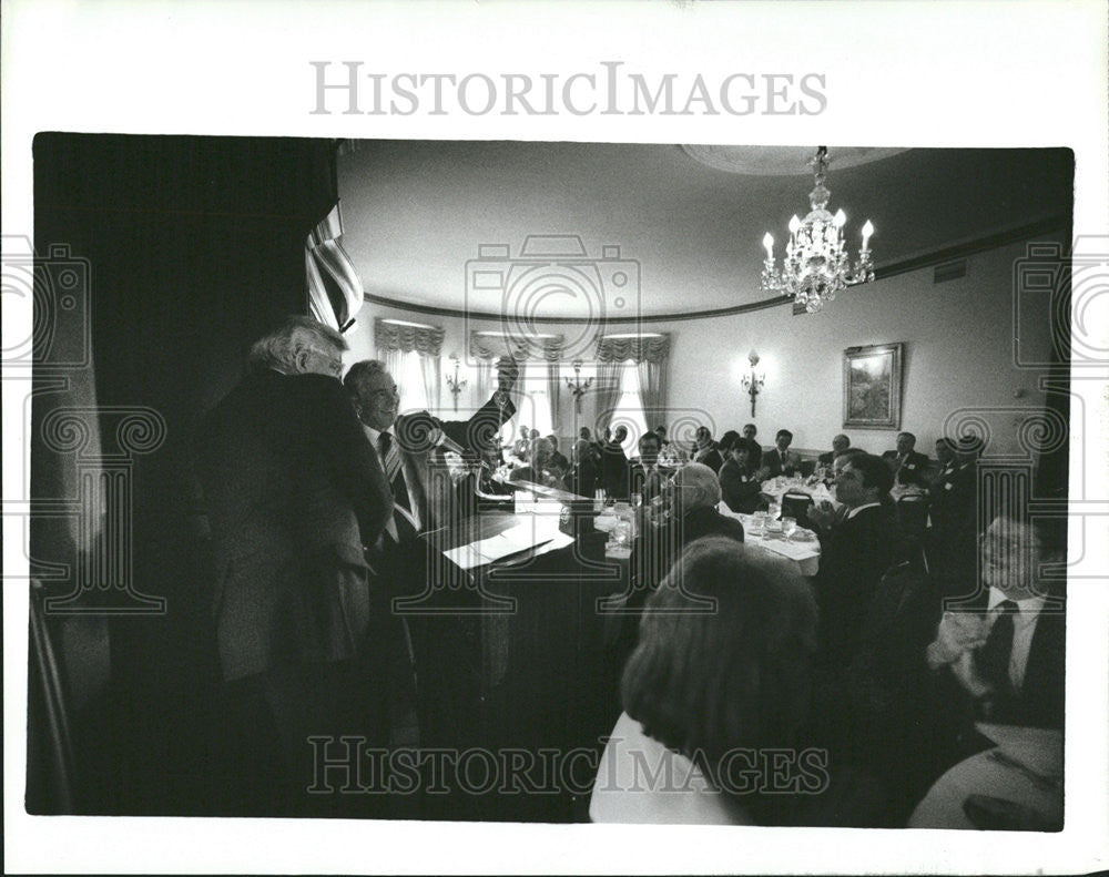 1986 Press Photo Detroit news Mangers Staff Conference Party - Historic Images