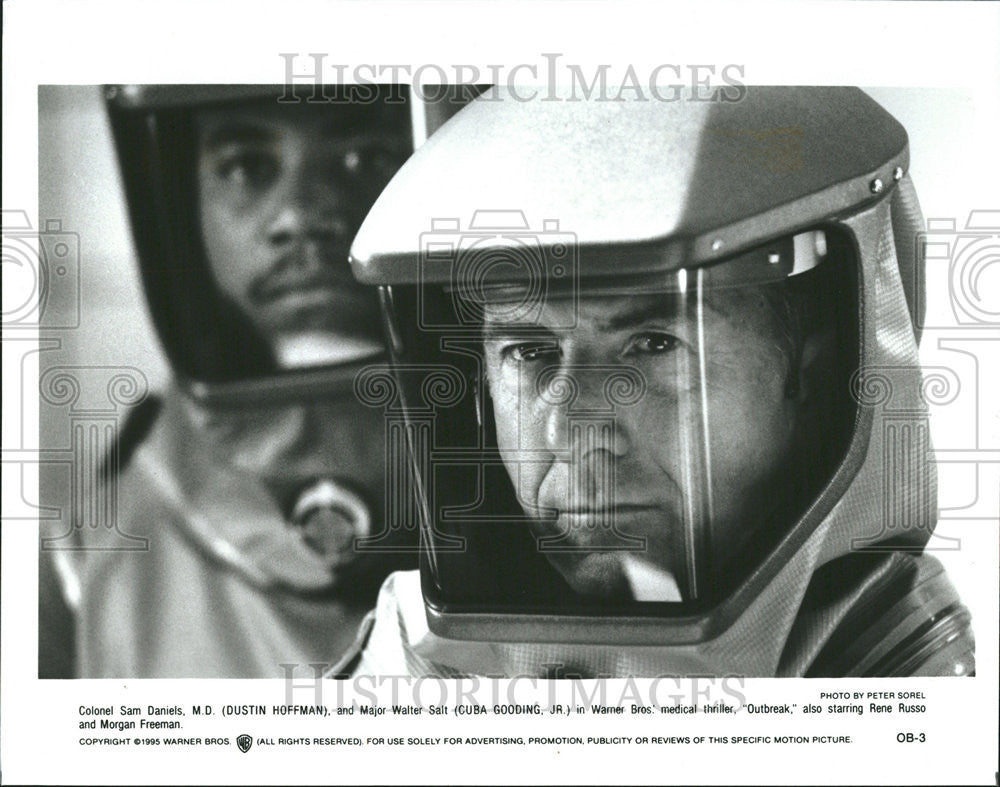 1995 Press Photo Dustin Hoffman Outbreak Movie Actor - Historic Images