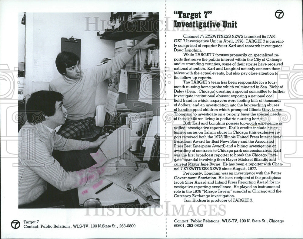 1979 Press Photo Eyewitness News Target 7 Investigation - Historic Images