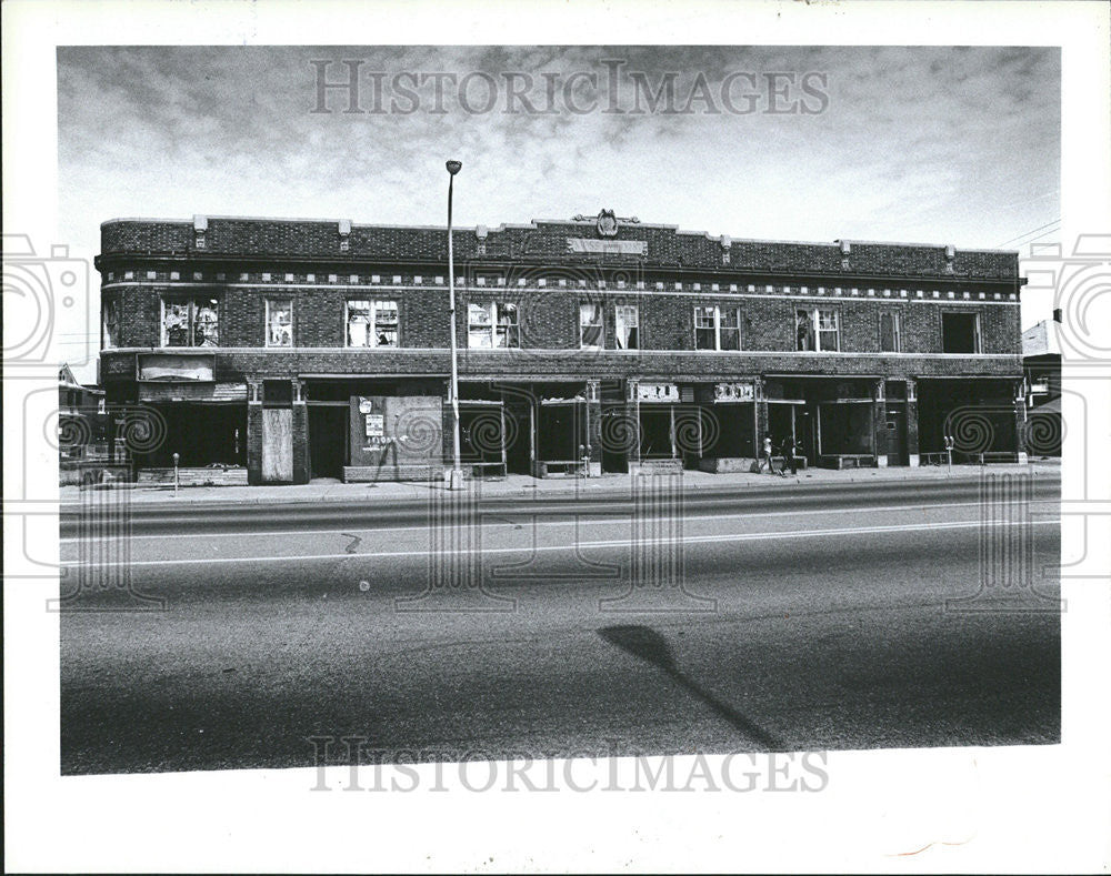 1981 Press Photo Hamilton Ave Moss Building Abandoned Detroit - Historic Images