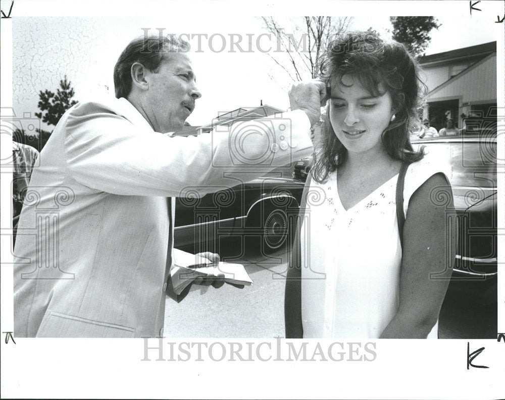 1990 Press Photo Angela Nelson Ohmer Marriage - Historic Images