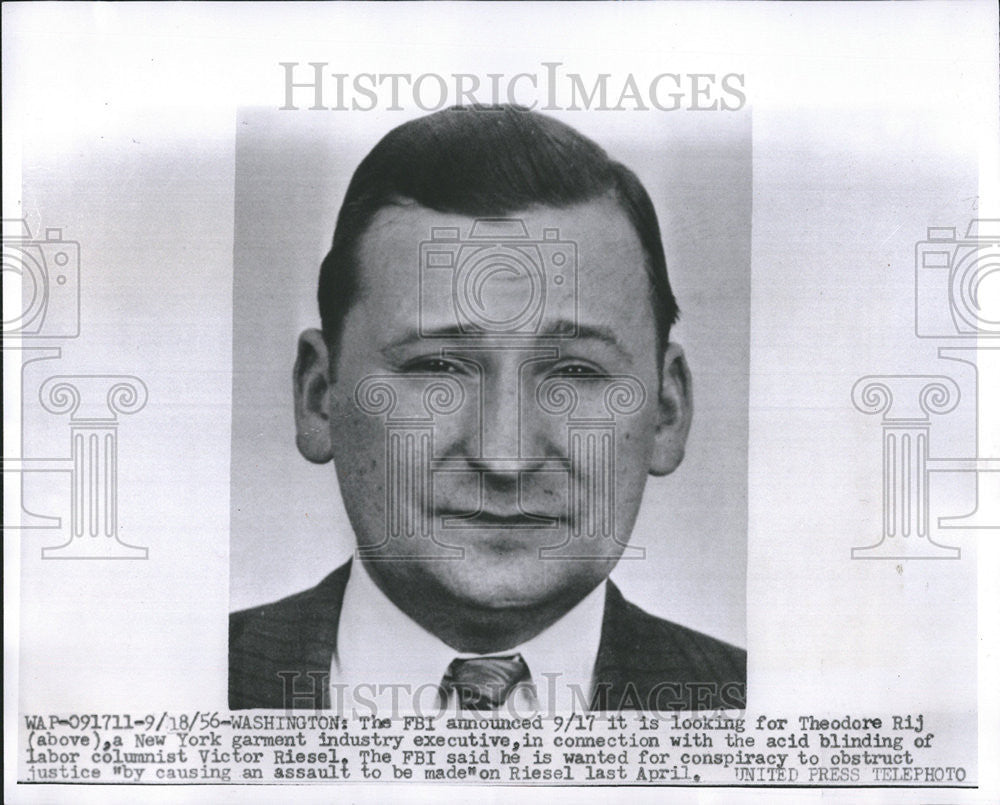 1956 Press Photo Theodore Rij New York Garment Industry Victor Riesel ...