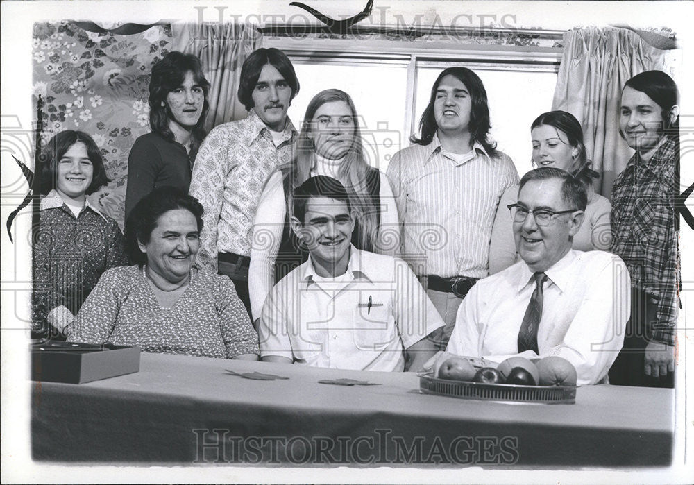 1973 Press Photo Rosenbusch Michael O&#39;Connor virgil Mike Tom Bob Chuck Kathy Jim - Historic Images