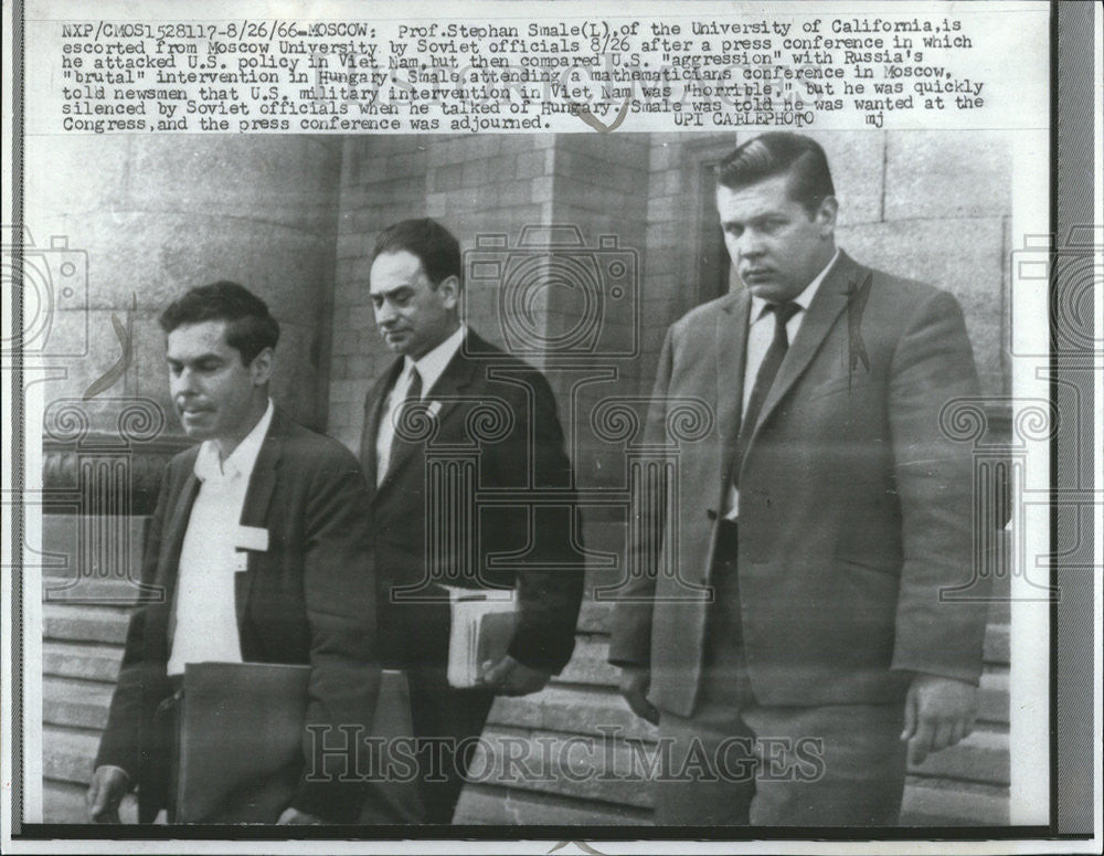 1966 Press Photo Professor Stephan Smale California university press conference - Historic Images