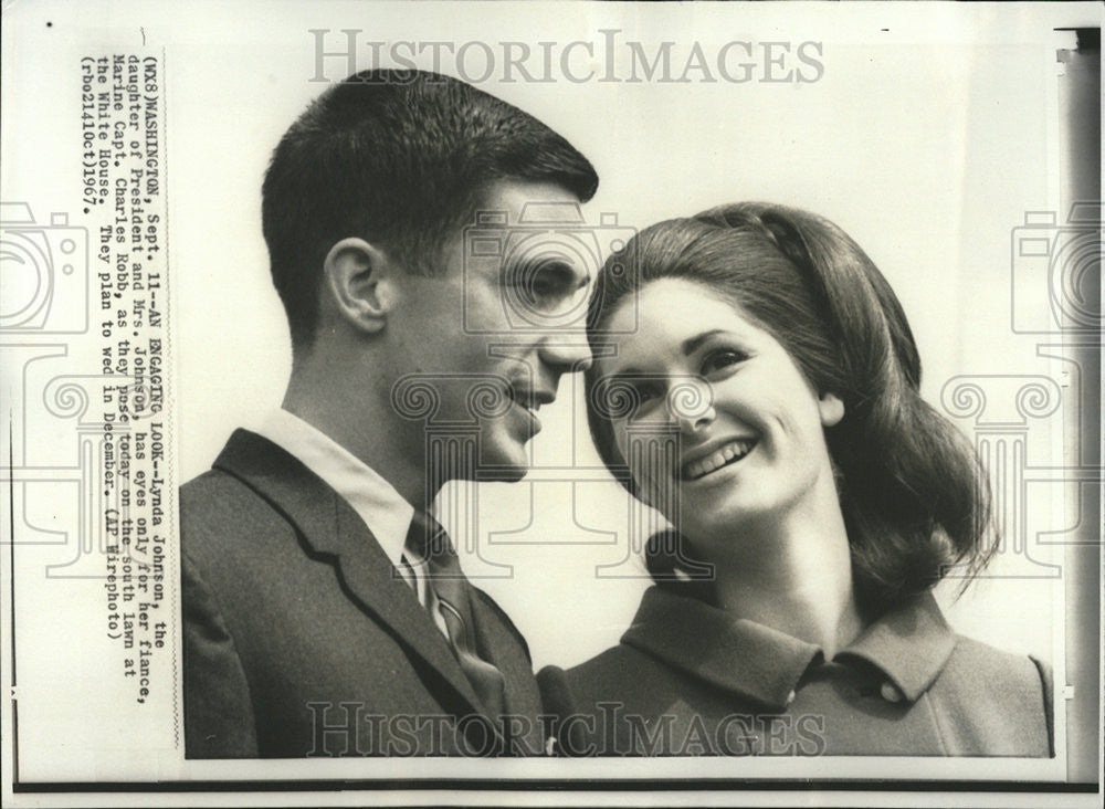 1967 Press Photo Lynda Bird Johnson Marine Captain Charles Robb - Historic Images