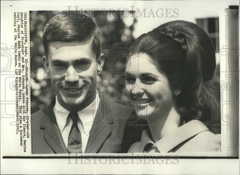 1967 Press Photo Lynda Lyndon Johnson Marine Captain Charles Robb - Historic Images