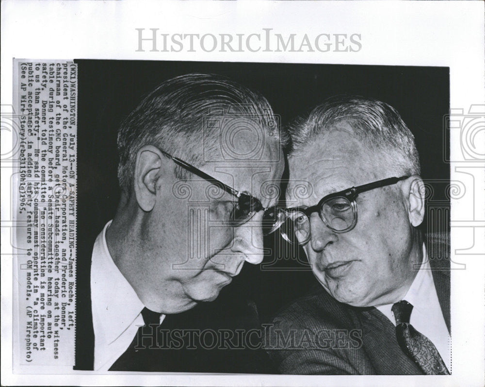 1965 Press Photo James Roche CEO &amp; Chairman General Motors - Historic Images