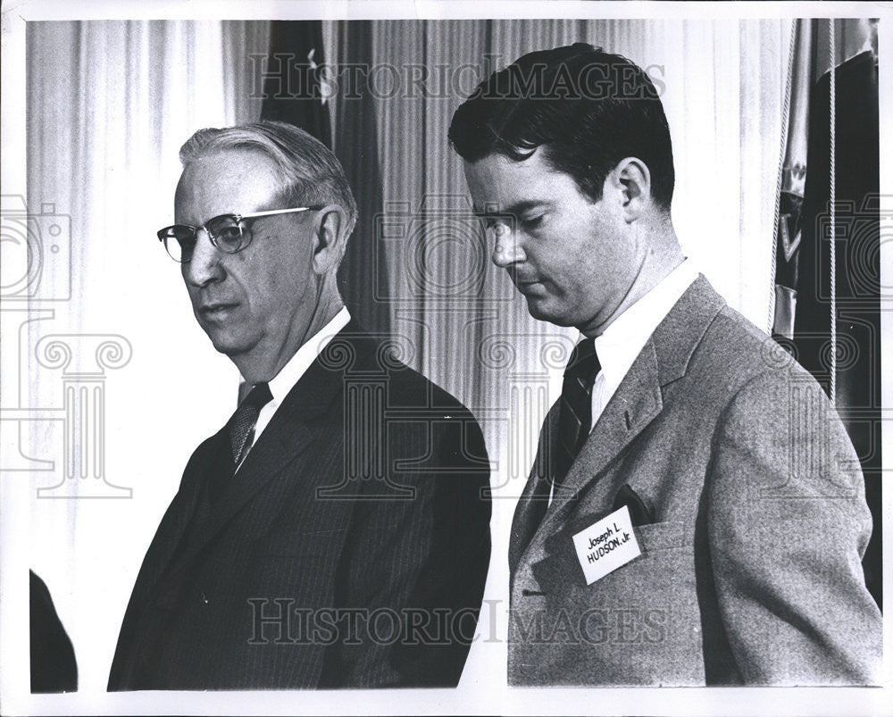 1968 Press Photo James Roche Joseph Hudson Jr New Detroit Committee Chairman - Historic Images