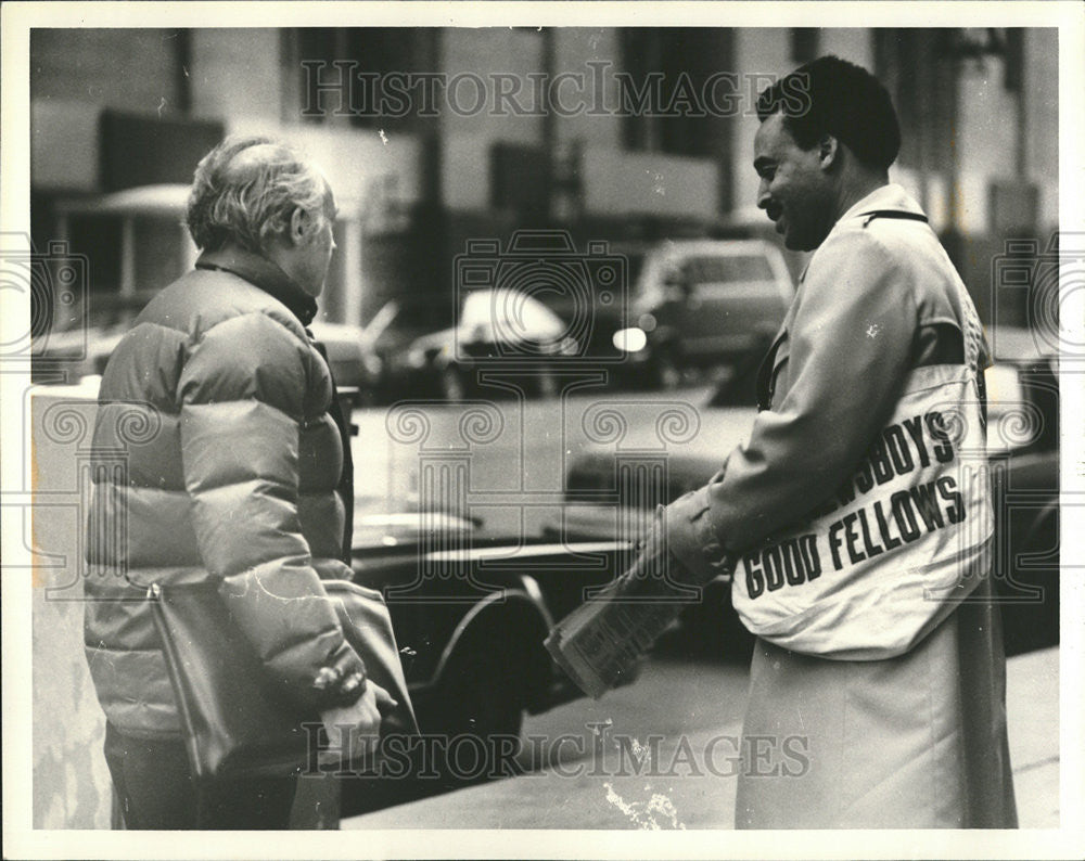 1980 Press Photo Seller James Adams Griswald Congress Good fellow Down Town - Historic Images