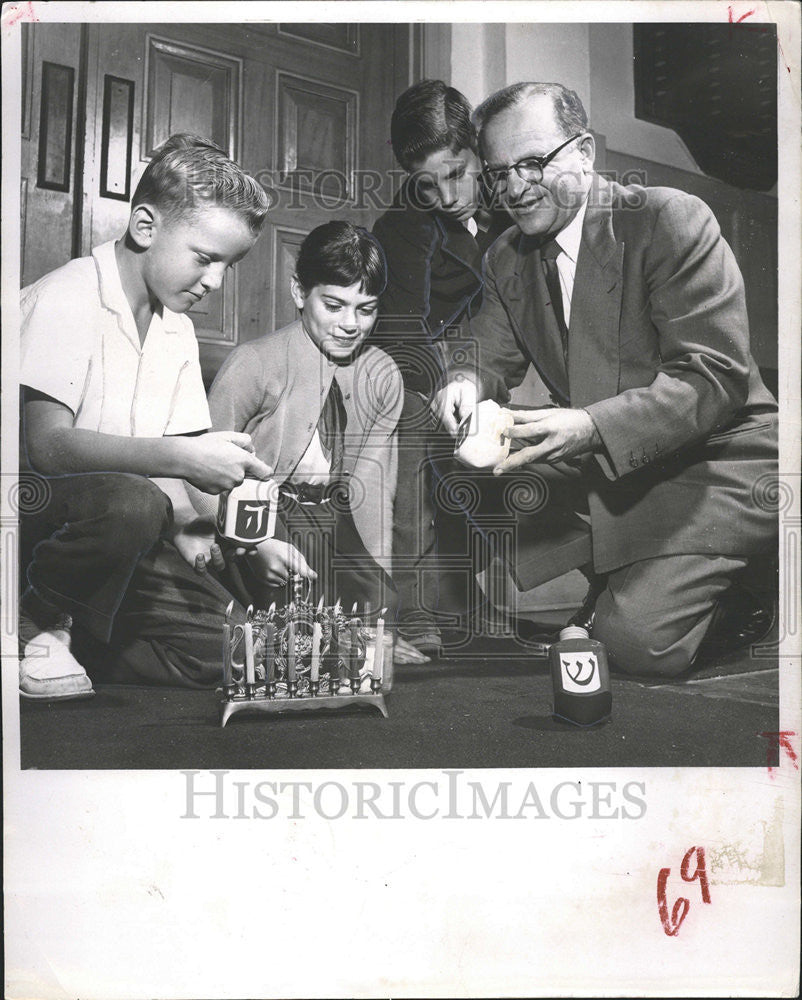 1957 Press Photo Larry GreenPita Etkin Alan Kleinfeld Robb Chapman B&#39;Nai Israel - Historic Images