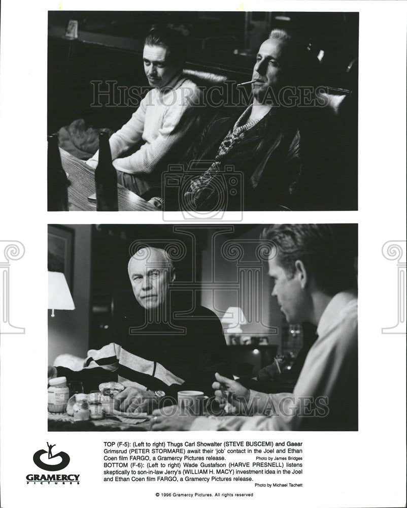 1997 Press Photo Steve Buscemi Peter Stormare film star Gramercy pictures Fargo