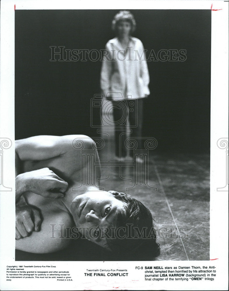 1981 Press Photo Sam Neil Lisa Harrow Movie Actor Actress Final Conflict - Historic Images