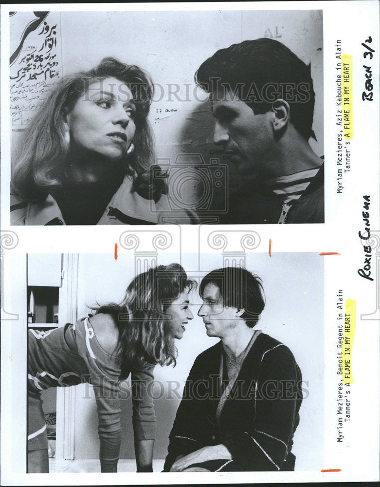 1990 Press Photo Myriam Mezieres Aziz Kabouche Benoit Regent A Flame In My Heart - Historic Images