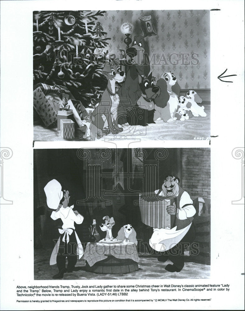 1986 Press Photo Movie Animation, Lady And The Tramp - Historic Images