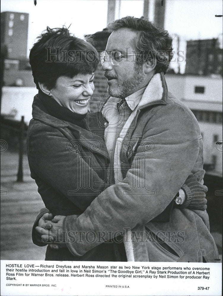 1977 Press Photo Richard Dreyfuss Marsha Mason Star New York Stage Goodbye Girl - Historic Images