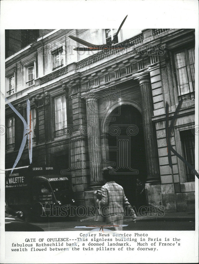 1967 Press Photo Paris fabulous Rothschild bank signless building landmark - Historic Images