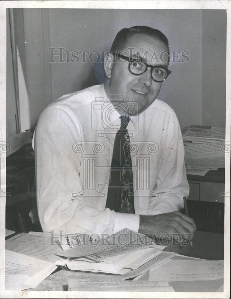 1954 Press Photo Robert Lucas Denver Post Managing Editor - Historic Images