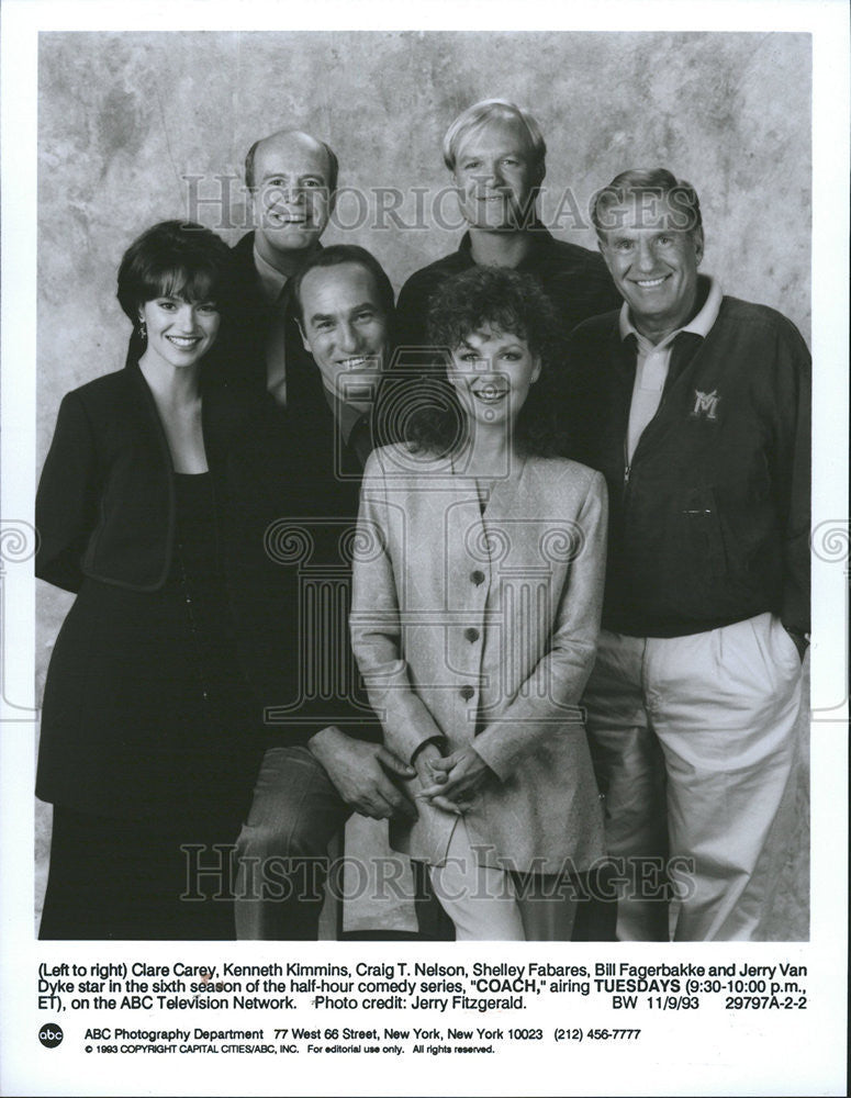 1993 Press Photo ABC TV COACH Cast - Historic Images