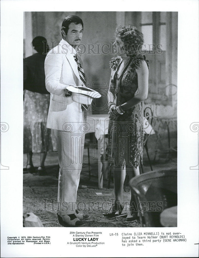 1976 Press Photo Burt Reynolds Liza Minneli Movie Actor Actress Lucky Lady - Historic Images