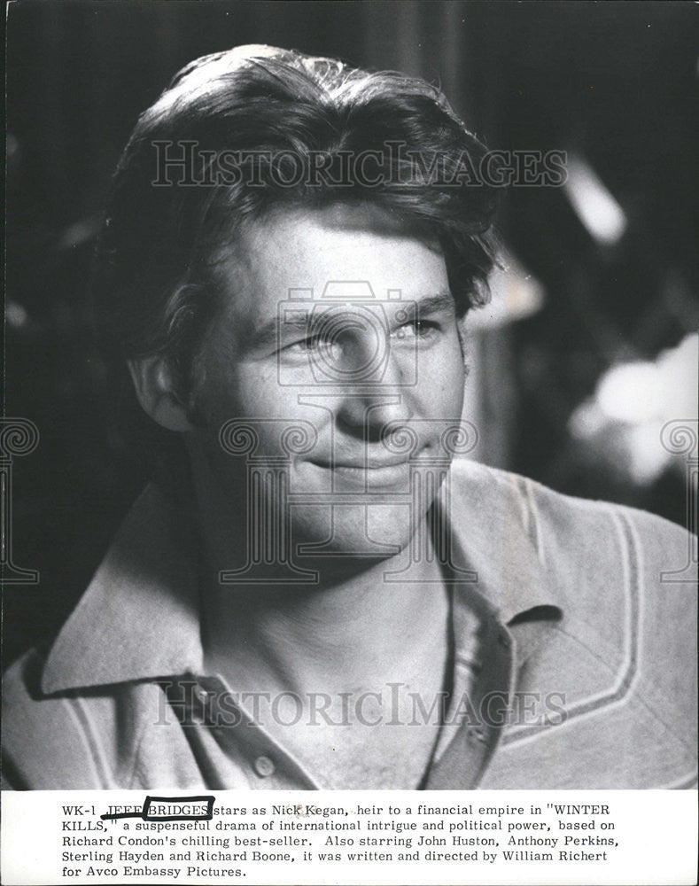 1979 Press Photo Jeff Bridges American Movie Actor Winter Kills - Historic Images