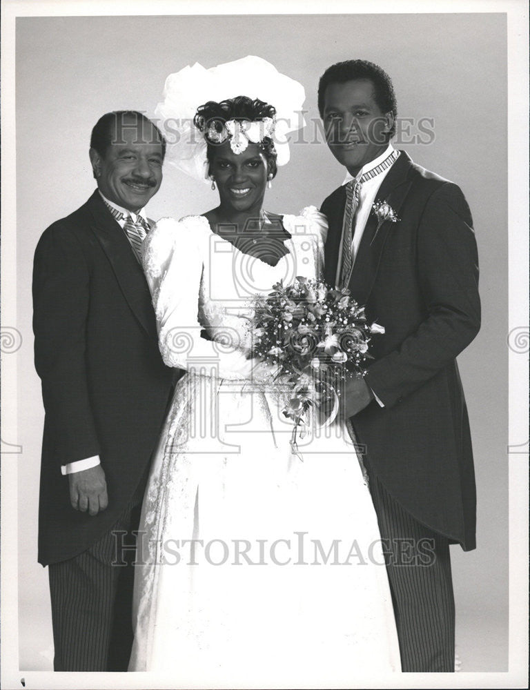 1989 Press Photo Sherman Hemsley Anna Maria Horsford Clifton Davis Amen - Historic Images