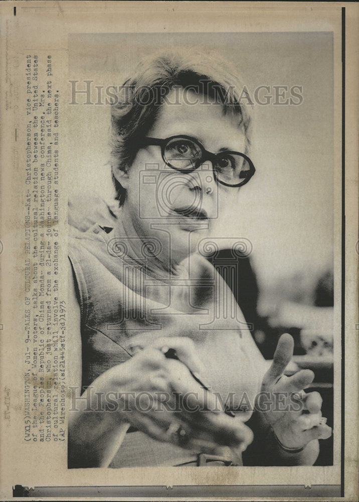 1973 Press Photo Katy Christopherson Vice President League of women voters - Historic Images