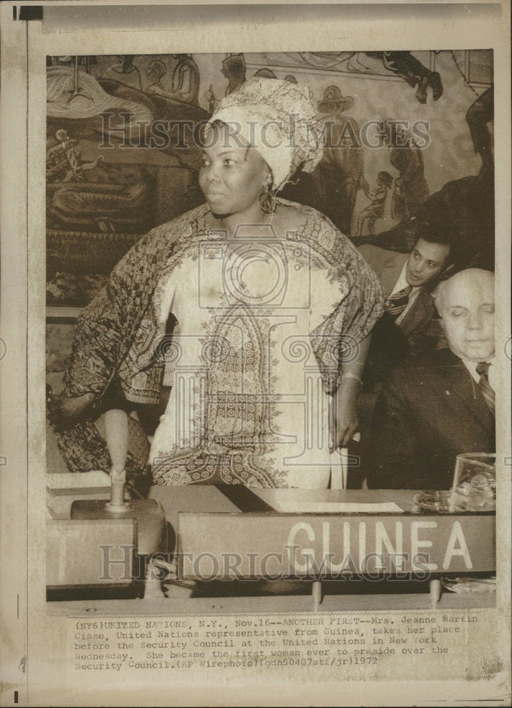 1972 Press Photo Jeanne martin Cisso Guinea secretary United nations Council - Historic Images