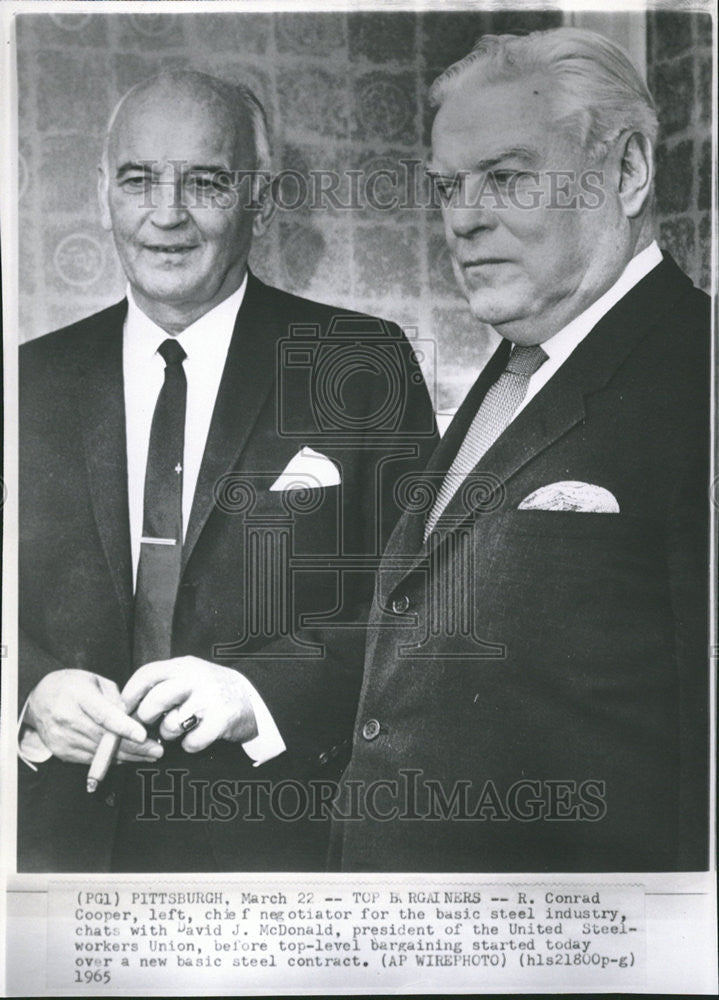 1965 Press Photo US Steel Negotiator R. Conrad Cooper - Historic Images