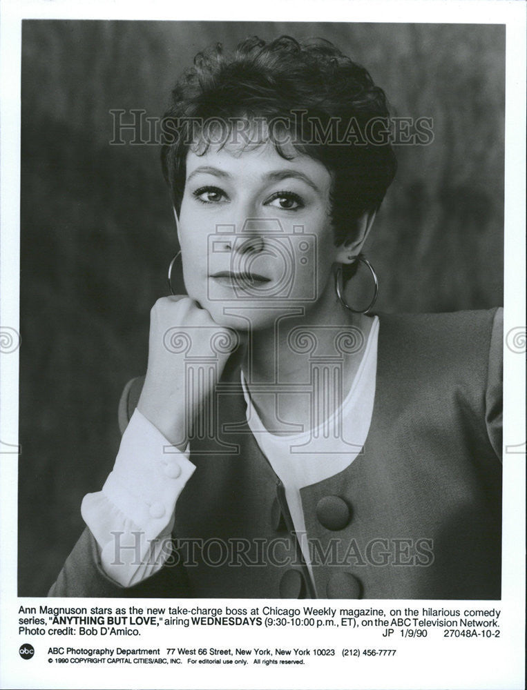 1990 Press Photo Ann Magnuson Stars In Anything But Love - Historic Images