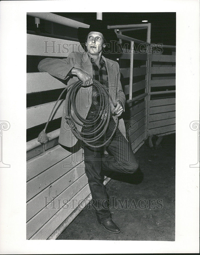 1964 Press Photo Ray Cooper National Western Stock Show Duane Howell Rodeo Snap - Historic Images