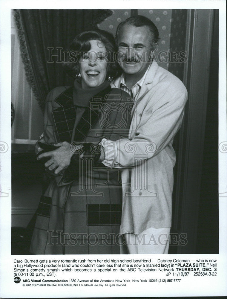 1987 Press Photo Carol Burnett Dabney Coleman Hollywood producer Comedy Smash - Historic Images